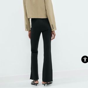 Zara Side Slit Flared Leggings - Black